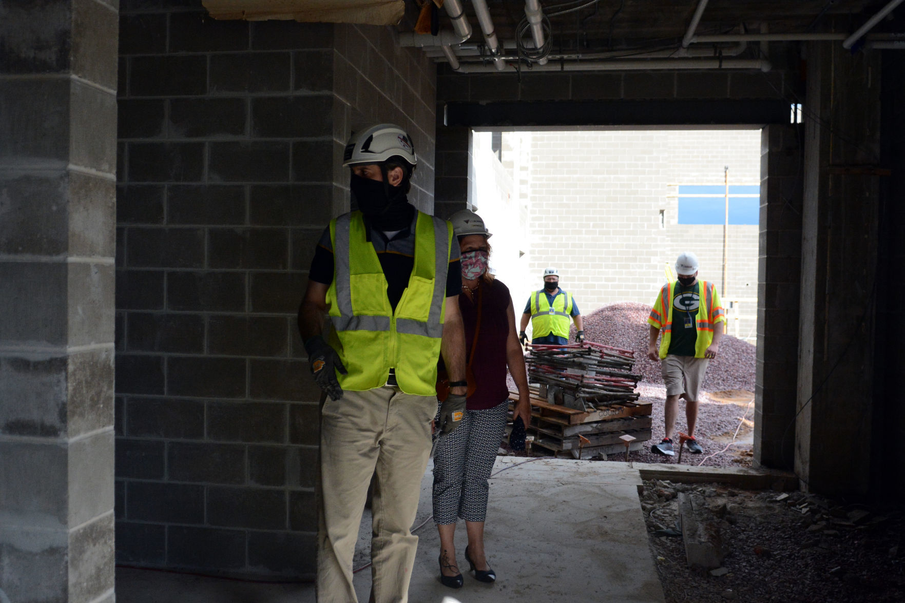 Baraboo middle school construction tour, June 23, 2020